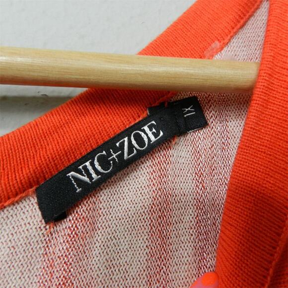 NIC+ZOE Sweater Knit Dress Size XL Multicolor Geometric Knee Length Fit and Flar - Picture 3 of 12